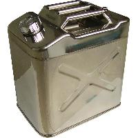 Канистра металлическая вертикальная Хром 25 л, тройная ручка (0,8mm) BS-25