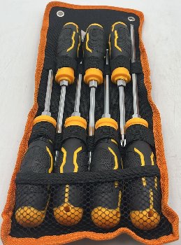 Отвертка с двусторонним стержнем (набор 7 предметов) в тканевом чехле, к-т (LSD-9003)