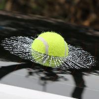 Наклейка-3D Разбитое стекло 200*200, Мяч Теннисный, цвет ярко-желтый