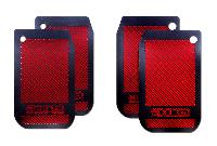 Брызговик плоский 440*285, надпись SPEED&GO, карбон металлик красный, большой, (4 шт), к-т ALMEGA