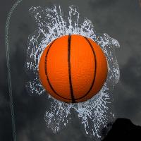 Наклейка 3D-Разбитое стекло 110*160, Мяч Баскетбольный, цвет оранжевый (уп 1шт) S06501004 SW