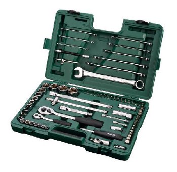 Инструменты 1/4,1/2" ( 76 предметов) ключи 8-22мм, кейс, к-т  09519  SATA  (1/3)