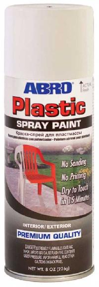 Краска-спрей для пластика Белый глянцевый, 400 мл. ( SPP-016, уп. 6 шт.)  ABRO