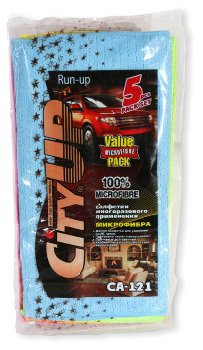 Салфетка Микрофибра 30*30см (CA-121) RunUp Универсальные (5шт), к-т CityUp (1/80)