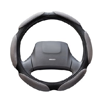 Оплетка перфокожа Sponge air, L (39-41 см) Черная, 6 подушечек замша Серая SKYWAY S01101069 (1/25)