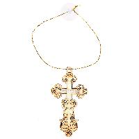 Подвеска салонная Крест, дерево светлое, надпись Спаси и сохрани, шт  SKYWAY S00601021