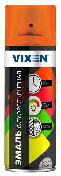 Краска-спрей эмаль флуоресцентная Оранжевая, 520мл  VX54003 VIXEN (уп.12 шт)