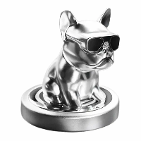 Ароматизатор на панель TM-863 Бульдог в очках, хром (Gardenia) 