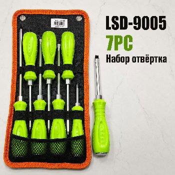 Отвертка с ударным наконечником (набор 7 предметов) в тканевом чехле, к-т (LSD-9005)