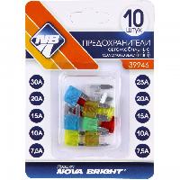 Предохранитель флажковый МИНИ, (блистер 10 шт.)  7,5A-30A  Nova Bright; к-т (39946)