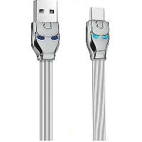 Кабель USB для зарядки 2в1(iPhone/Android), L 1.2м, метал пенал, U14, серый,  HOCO