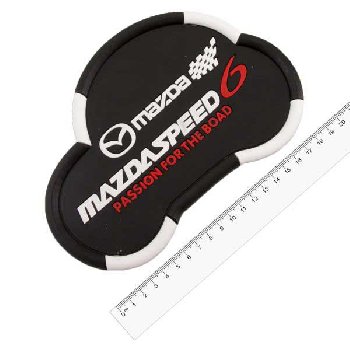 Коврик на панель плоский 200*125мм, форма машинки, логотип Mazda SKYWAY
