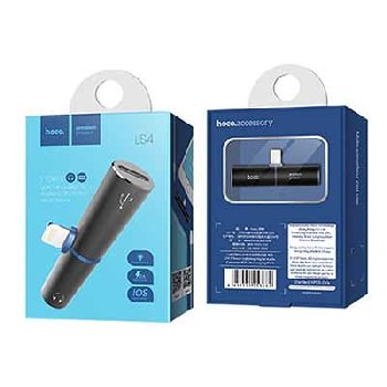 Адаптер iPhone USB/наушники, пластик/алюминий, LS4T, розовое золото,   HOCO