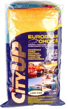 Салфетка Микрофибра 30*30см (CA-120LUX) Clean Up Распушенные микроволокна (10шт), к-т CityUp (1/30)