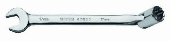 Ключ рожковый с торцевой шарнирной головкой 17 мм L233мм 47605 SATA  (1/6)