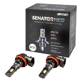 Лампа (LED аналог ксенона) H11 12V 56W 6000K 6000Lm PGJ19-2 SENATOR NEO (2 шт), к-т SKYWAY S08201631
