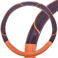 Оплетка экокожа комбинированная Combo-4, M (37-39 см), Черная /Оранжевая SKYWAY S01102391