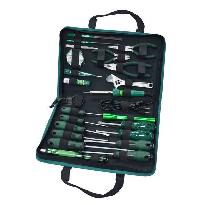 Инструмент электромонтажный (23 предмета) паяльник, фонарик, тканевый пенал 03780 SATA 