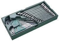 Ключи рожково-накидные ( 30 предметов) 8-19 мм, Г-образные шестигранники, TORX, ложемент, 09906 SATA