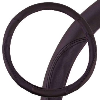 Оплетка экокожа гладкая Top-4, L (39-41 см), черная SKYWAY S01102294