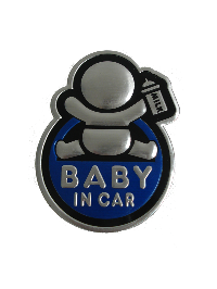 Наклейка дюралевая BABY in CAR овальная мини, синий