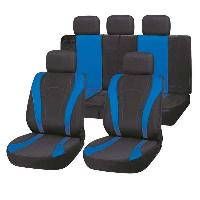 Чехлы полиэстер, салон (9 пр) FORSAGE, Черный-Синий яркий SKYWAY  S01301131