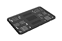 Рамка номера квадратная 290*170, силиконовая c пластиковой основой, Черная, с крепежом 