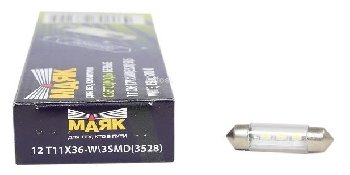 Светодиод T11*36 12V WHITE  3SMD (3528) S8.5 Маяк (12T11*36-W/3 SMD), шт.   (1/10)