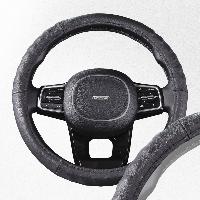 Оплетка кожа гладкая рельефная Real-3, M (37-39 см), Черная SKYWAY S01108005  (1/25)