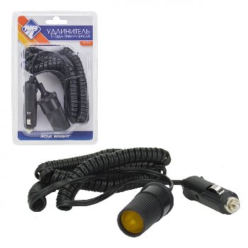 Гнездо прикуривателя с проводом   4 м и штекером, 12V Nova Bright, шт 47751