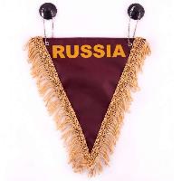 Вымпел треугольный 200*250 РОССИЯ, бордовый SKYWAY