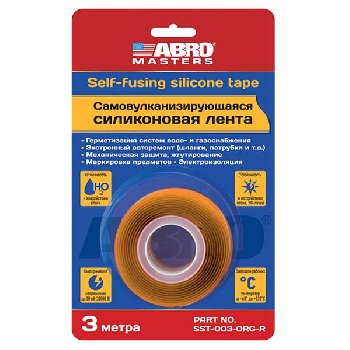 Лента силиконовая самовулканизирующаяся (3 метра) оранжевая, SST-003-ORG-R, ABROMasters  Выводится