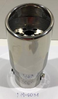 Насадка на глушитель d60D75 L150мм, округлый край, отверстия, косой выход, хром TM-6031