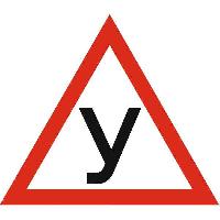 Наклейка У (ученик) треугольник 165*190 мм, красно-белая, наружная  SKYWAY S08101033 (1/10)