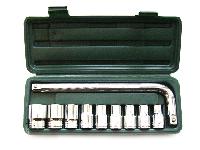Инструмент 1/2" ( 10 предметов) головки 8-24 мм, Г-обр. вороток, пенал (DE2022/ STK5022)