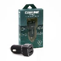 Адаптер прикуривателя 2 USB  (3.8A Max) 12/24В, с подсветкой, черный, в коробке, CARLINE® (CH-2-31A)