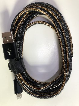Кабель USB для зарядки iPhone, L 1.5 метра, серая ткань