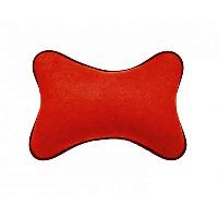 Подушка подголовник Косточка экокожа перфорированная, Красная (37303)