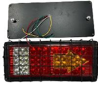 Фонарь задний диодный 42LED 24V, металлический с решеткой, стрелка поворотника, 2 шт, к-т  SQ-B-058