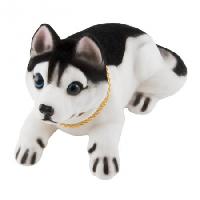 Игрушка-маятник на панель с ароматизатором Собака Хаски, черно-белый / Яблоко S04201002