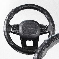 Оплетка кожа гладкая Real-6, M (37-39 см), Черная SKYWAY S01108010   (1/25)