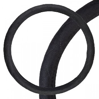 Оплетка экозамша (алькантара) с прострочкой Large-1 (45-47см) 2XL  Черная SKYWAY