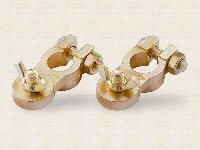 Клемма АКБ латунное покрытие, крепление-барашек М8, усиленная, к-т  KL 062 (Euro type1) Klemos(1/75)