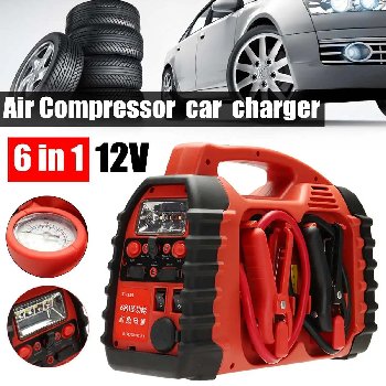 Пуско-зарядное устройство автономное 6в1, 12V (компрессор,фонарь, 2USB, 400А), 319B