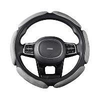 Оплетка перфокожа Sponge air, M (37-39 см) Черная, 6 подушечек замша Серая SKYWAY S01101071 (1/25)