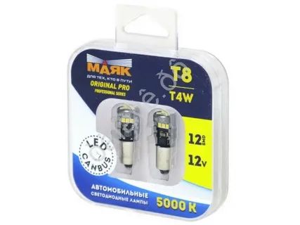 Светодиод T 8 12V WHITE 12SMD(2016) BA9s ORIGINAL PRO (МАЯК) (12Т8/ORP/CAN03/2BL), к-т