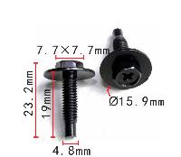 Саморез (болт) с шайбой d-4,8мм, L-19мм, ключ 8мм (H2190), черный (уп.100шт), шт