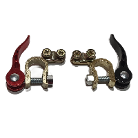 Клемма АКБ латунное покрытие, крепление-планка, угловой зажим, С Быстросъемом, к-т (TA-F6-A1)