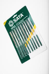 Напильники алмазные 3мм, длина 140 мм, прямые (набор 10 предметов) к-т 03810 SATA 