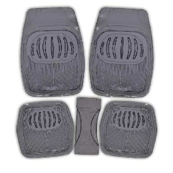 Коврики Cиликон 5 пр ( 69*48/48*48/60*26) ванночки, Rain-1, черный, к-т  SKYWAY S01702045